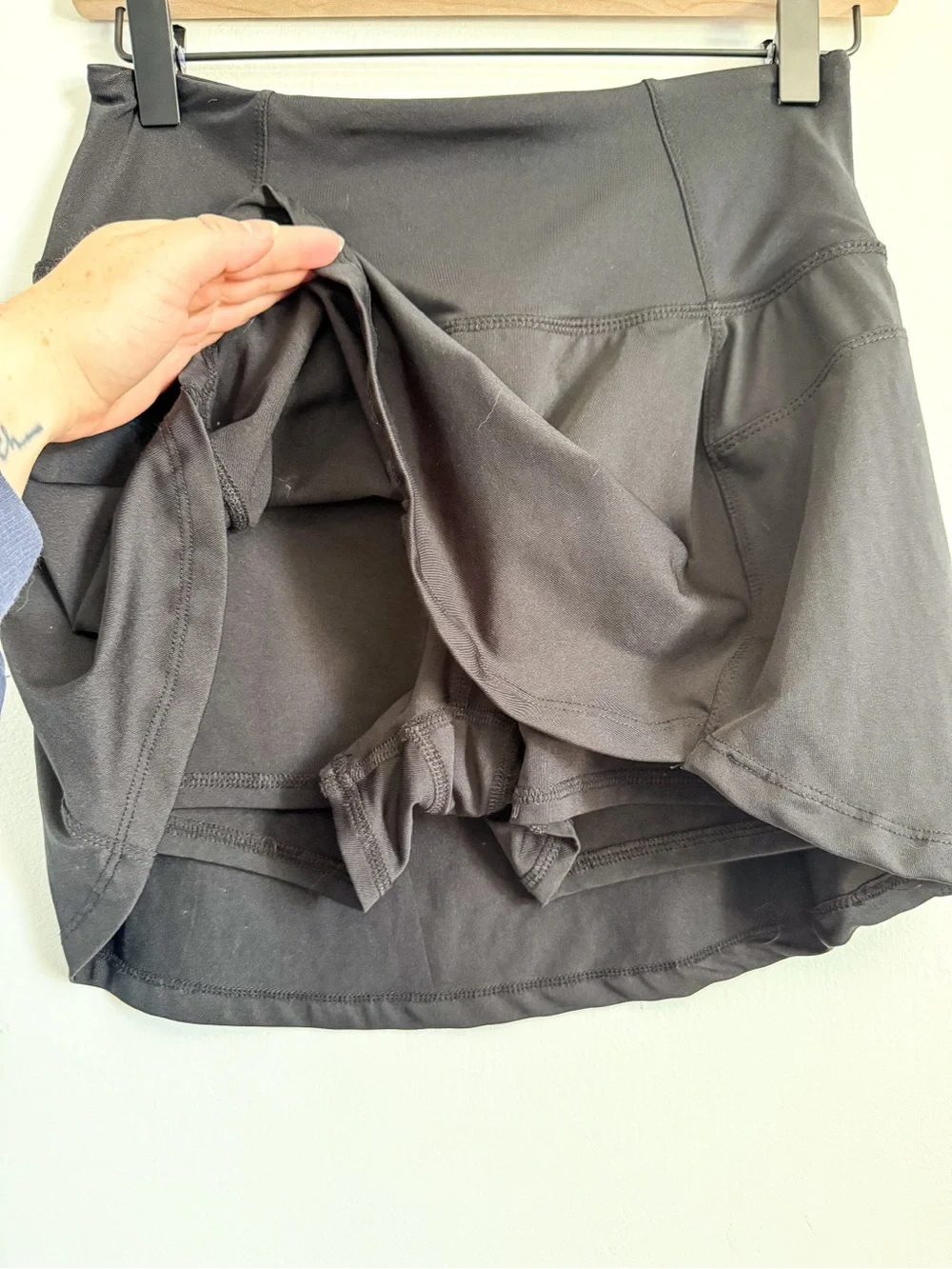 Black Mini Athletic Skirt with Built in Shorts Size Small